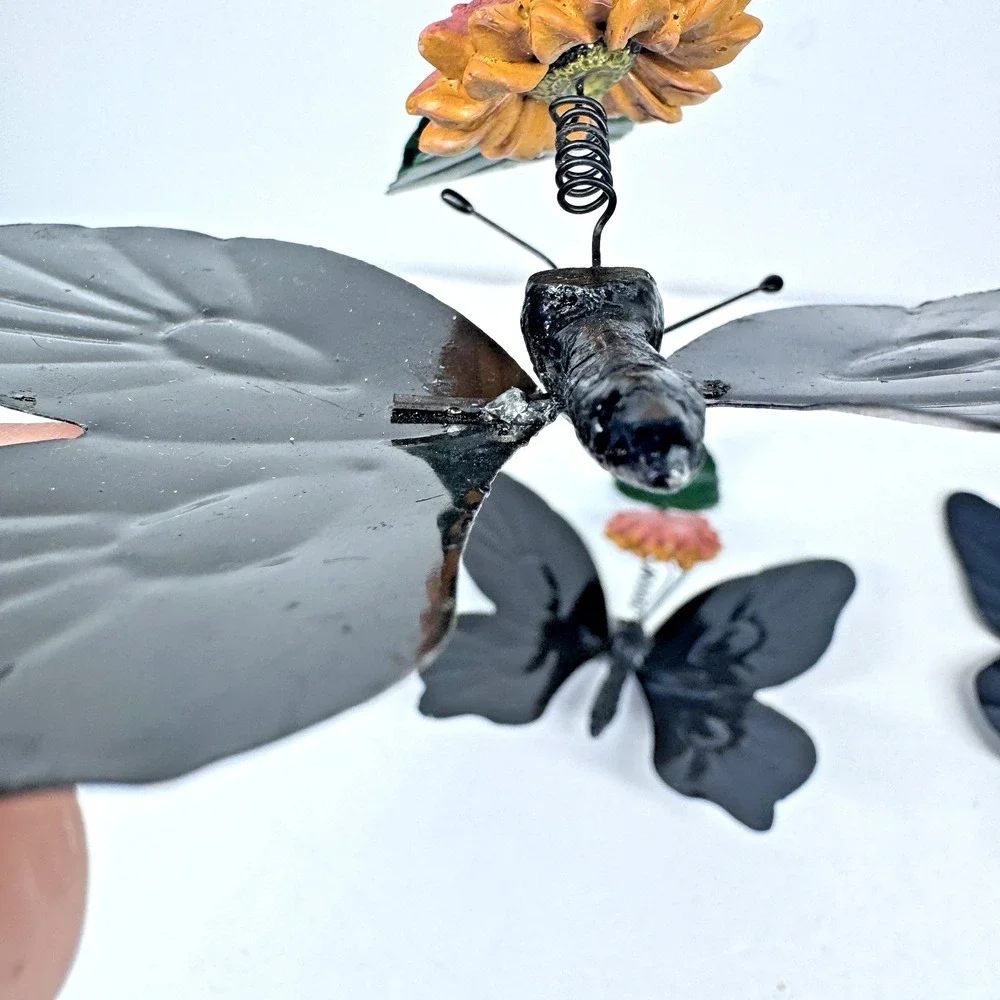 Metal‎ Butterfly Garden Decor Spring Clip On Plant Pot Art Set READ